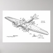 Kunsttekening van het vliegtuig van het vliegtuig poster (Voorkant)