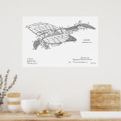 Kunsttekening van het vliegtuig van het vliegtuig poster (Keuken)