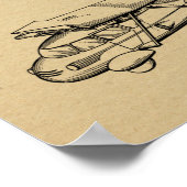 Kunsttekening van vliegende vliegtuigen van 1949 poster (Hoek)