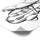 Kunsttekening van vliegende vliegtuigen van 1949 poster (Hoek)