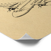 Kunsttekening van vliegtuigpatenten voor passagier poster (Hoek)