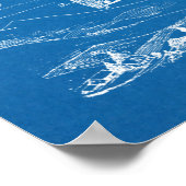 Kunsttekening vliegend vliegend vliegend motorschi poster (Hoek)