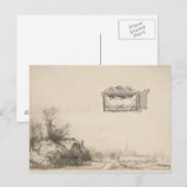 Kunsttekening vliegmachine briefkaart (Voorkant / Achterkant)