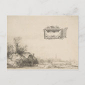 Kunsttekening  vliegmachine briefkaart (Voorkant)