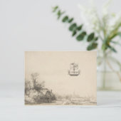 Kunsttekening vliegmachine briefkaart (Staand voorkant)