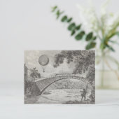 Kunsttekening  warmloperballon briefkaart (Staand voorkant)