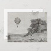 Kunsttekening  warmloperballon briefkaart (Voorkant / Achterkant)