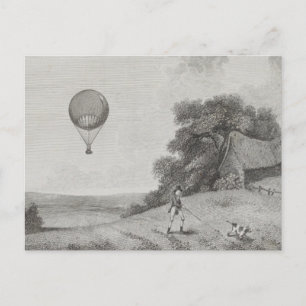 Kunsttekening  warmloperballon briefkaart