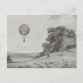 Kunsttekening  warmloperballon briefkaart (Voorkant)