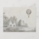 Kunsttekening  warmloperballon briefkaart (Voorkant)