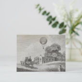 Kunsttekening  warmloperballon briefkaart (Staand voorkant)