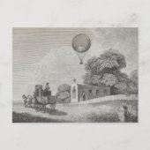 Kunsttekening  warmloperballon briefkaart (Voorkant)