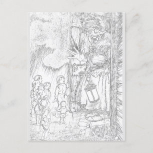 Kunsttekenkleur van het Huis BRIEFKAART