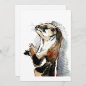 Kunsttekenotter| Cute otter-schenkingen Feestdagenkaart (Voorkant / Achterkant)