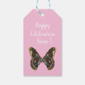 Kunsttekentekening exotische Butterfy Cadeaulabel (Achterkant)