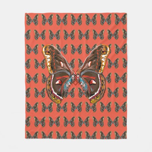 Kunsttekentekening exotische Butterfy Fleece Deken (Voorkant)
