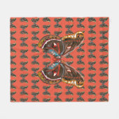 Kunsttekentekening exotische Butterfy Fleece Deken (Voorkant (Horizontaal))