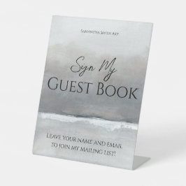 Kunsttentoonstelling Gastenboek teken Reclamebord Met Voetstuk