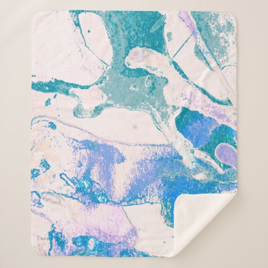 Kunsttextiel. Heldere Violet Border. Violet Art Sherpa Deken (Voorkant)