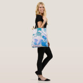 Kunsttextiel. Heldere Violet Border. Violet Art Tote Bag (Op model)