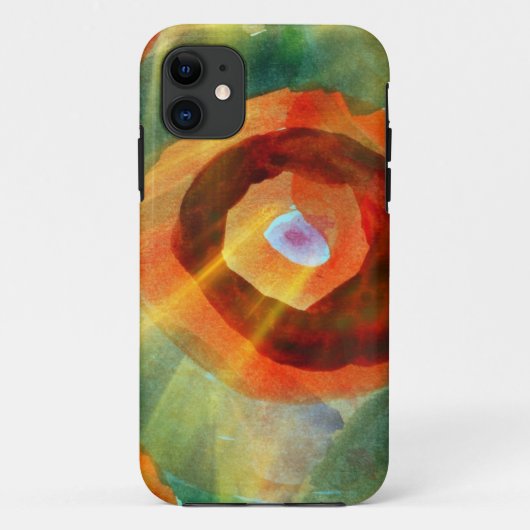 kunsttextuur abstract water groen, oranje, cirkel Case-Mate iPhone case (Achterkant)