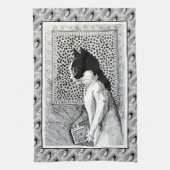 Kunsttheehanddoek met boekliefhebbers theedoek (Verticaal)