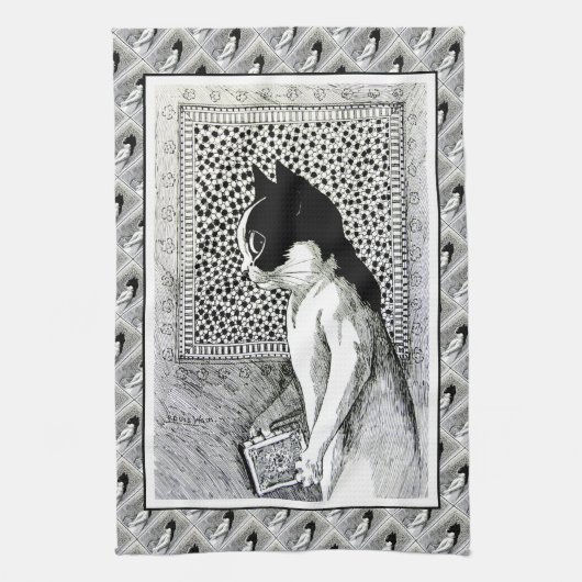 Kunsttheehanddoek met boekliefhebbers theedoek (Verticaal)