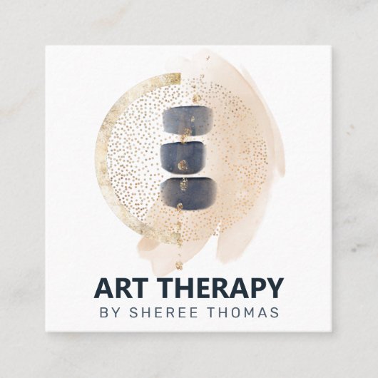 Kunsttherapietherapie Abstract Vierkante Visitekaartje (Voorkant)