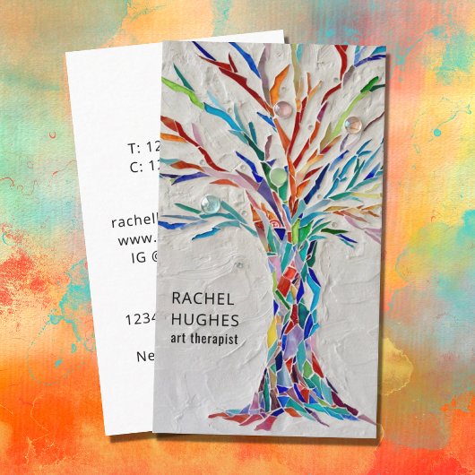 Kunsttherapist met gekleurde structuur visitekaartje