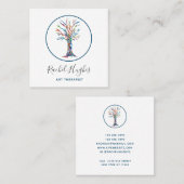 Kunsttherapist met moderne boomstructuur vierkante visitekaartje (Voorkant / Achterkant)