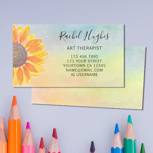 Kunsttherapist Zonnebloem Kleurig Visitekaartje