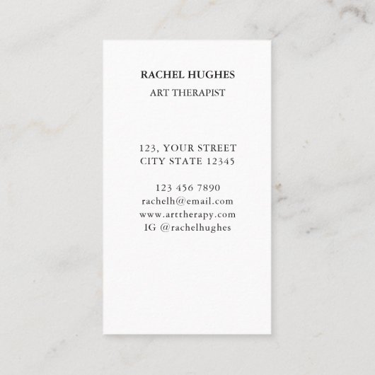 Kunsttherapistisch Visitekaartje (Achterkant)