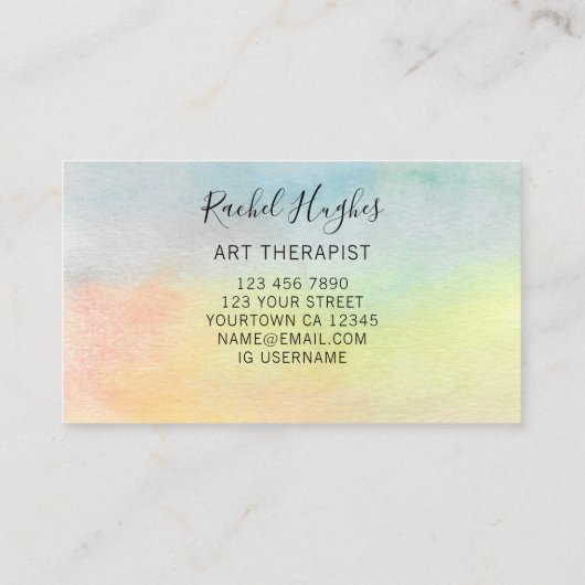 Kunsttherapistische QR-code Zonnebloem Visitekaartje (Achterkant)