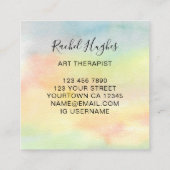 Kunsttherapistische Waterverf Vierkante Visitekaartje (Achterkant)