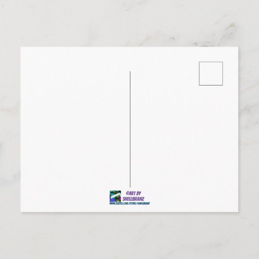 Kunstthonderbloem voor komische Pop Briefkaart (Achterkant)