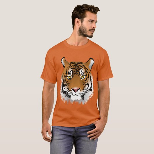 Kunsttijger print Wildlife tijger sinaasappel T-shirt (Voorkant volledig)