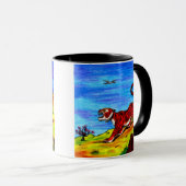 kunsttijger schilderen en vliegen met vogelkunst f mok (Voorkant rechts)