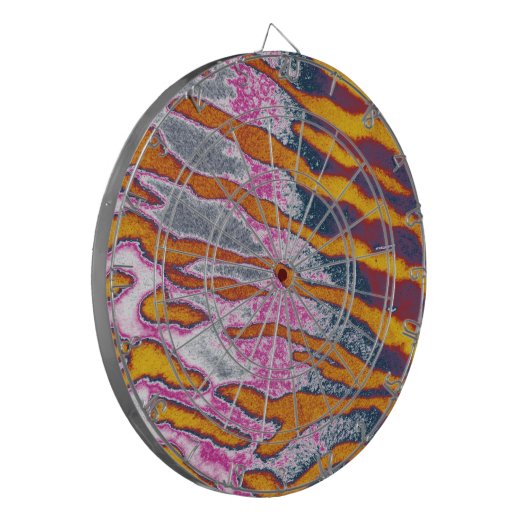 Kunsttijgerbont 2 dartbord (Voorkant Links)