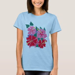 Kunsttop: Baby Doll Hibiscus Flowers T-shirt