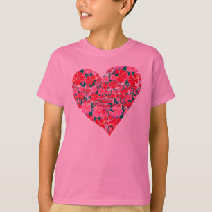 Kunsttop: Cute Hibiscus Heart. T-shirt
