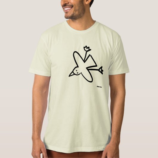 Kunsttop: John Dyer Seagull Tekening T-shirt (Voorkant)