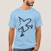 Kunsttop: John Dyer Seagull Tekening T-shirt (Voorkant)
