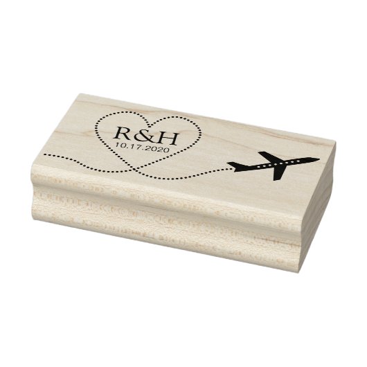 Kunsttrail met bruiloftsmonogram voor vliegtuig + rubberstempel (Stempel)
