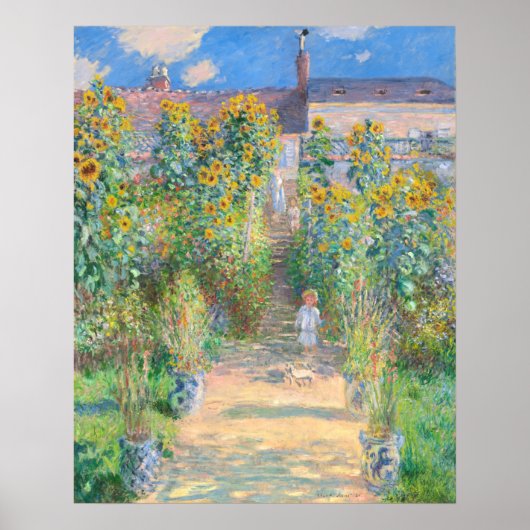 Kunsttuin in Vétheuil, Claude Monet Fine Art Poster (Voorkant)
