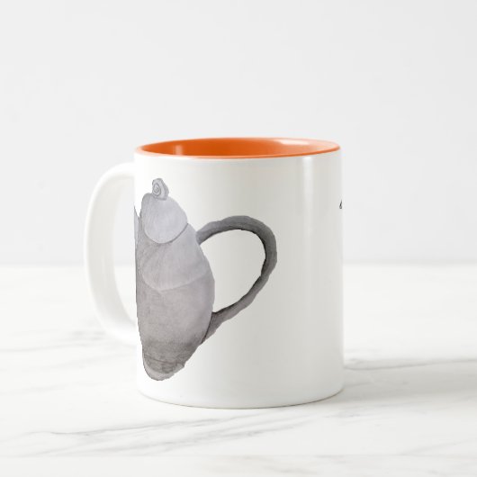 Kunsttuinkunst Tweekleurige Koffiemok (Voorkant links)