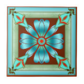 Kunstturquoise Floral Kitchen of Bathroom Tegel Tegeltje (Voorkant)