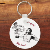 Kunstvechter Karate tegen MMA-strijder Sleutelhanger (Voorkant)