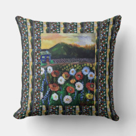  Kunstveld Fort Folk van bloemen Patroon Kussen