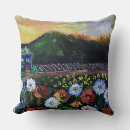  Kunstveld Fort Folk van bloemen Patroon Kussen