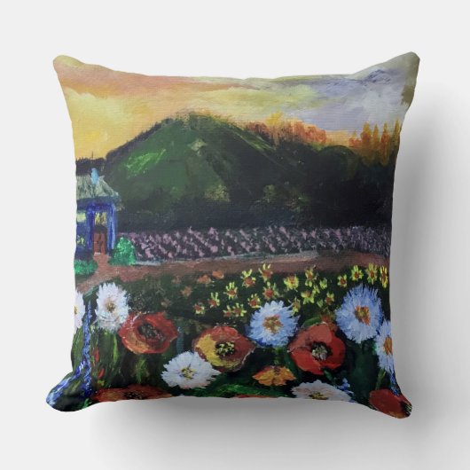 Kunstveld Fort Folk van bloemen Patroon Kussen (Voorkant)